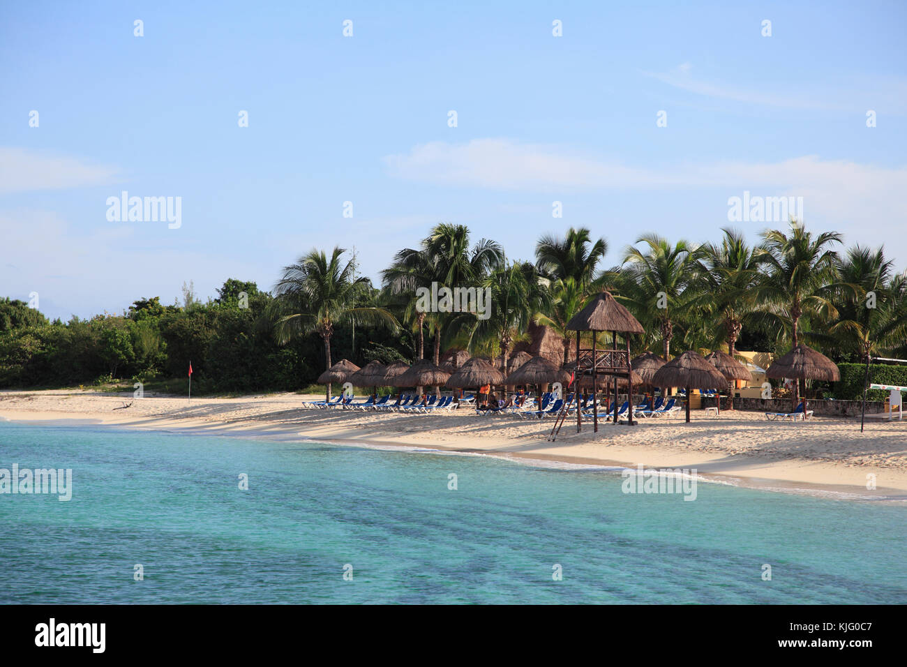 San Francisco Beach, Oceano Caraibico, Isola di Cozumel, Isla de Cozumel, Quintana Roo, Messico Foto Stock