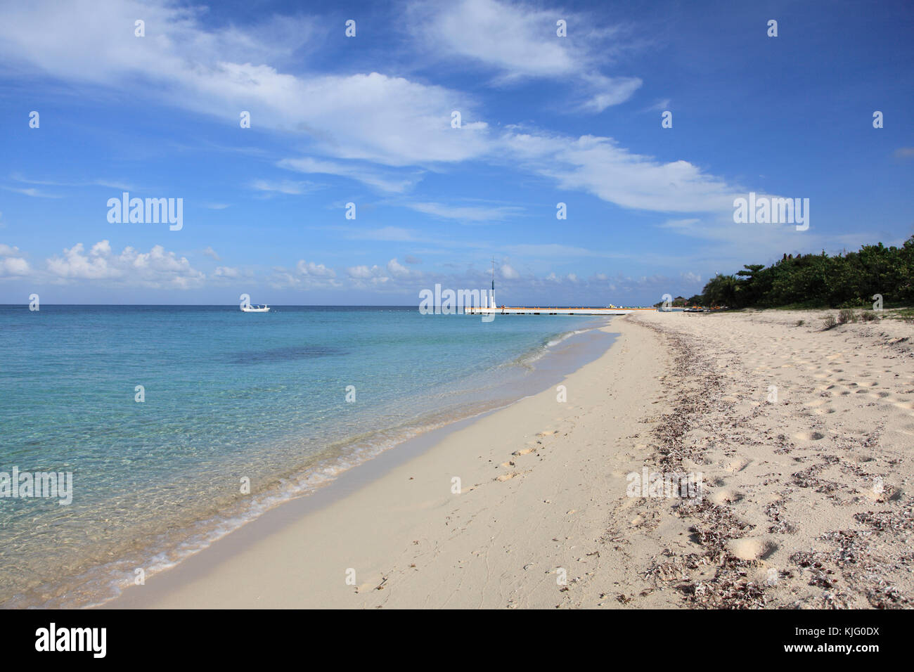 San Francisco Beach, Oceano Caraibico, Isola di Cozumel, Isla de Cozumel, Quintana Roo, Messico Foto Stock