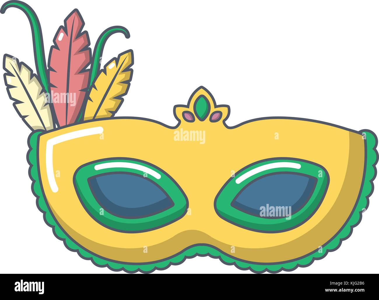 Maschera di carnevale icona, stile cartoon Immagine e Vettoriale - Alamy