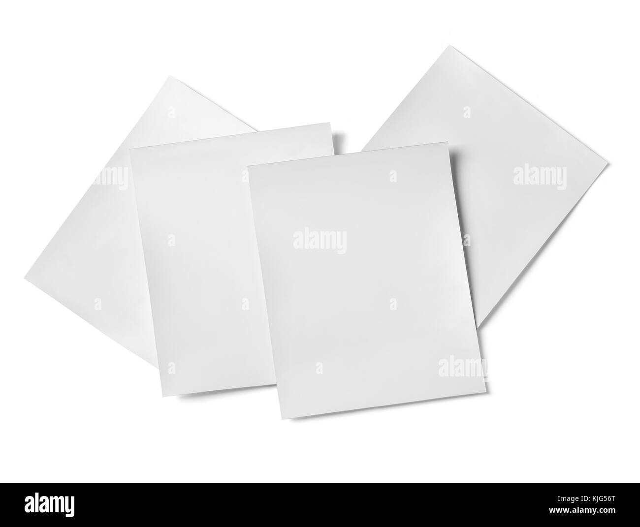 Le schede di carta isolato su sfondo bianco con tracciato di ritaglio Foto Stock