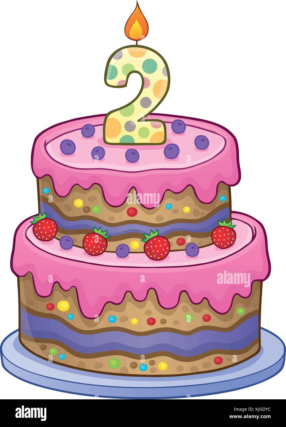 Torta di compleanno immagine per 2 anni - eps10 illustrazione vettoriale  Immagine e Vettoriale - Alamy