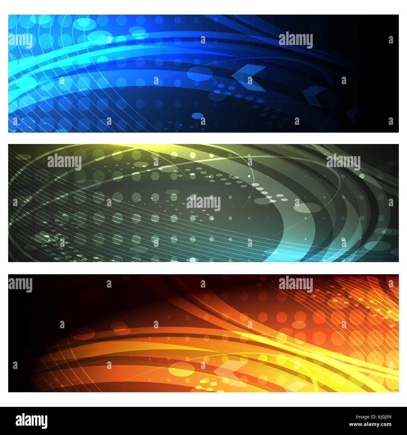Banner astratto insieme con l'immagine della velocità motion blur su sfondo scuro. la scienza, futuristico, energy technology concept per il banner web o modello b Illustrazione Vettoriale
