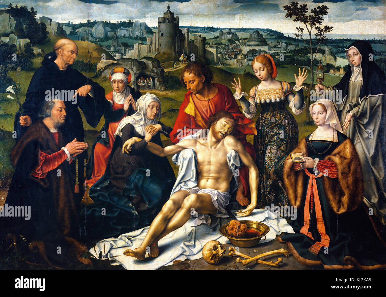 Joos van Cleve - pala d altare del Compianto di Cristo Pannello centrale: il Compianto di Cristo Foto Stock