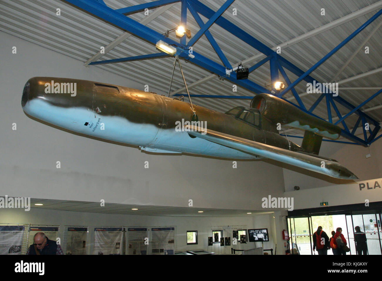 Fieseler Fi 103R Reichenberg pilotato battenti bomba sul display La Coupole Museum, St Omer, Francia Foto Stock