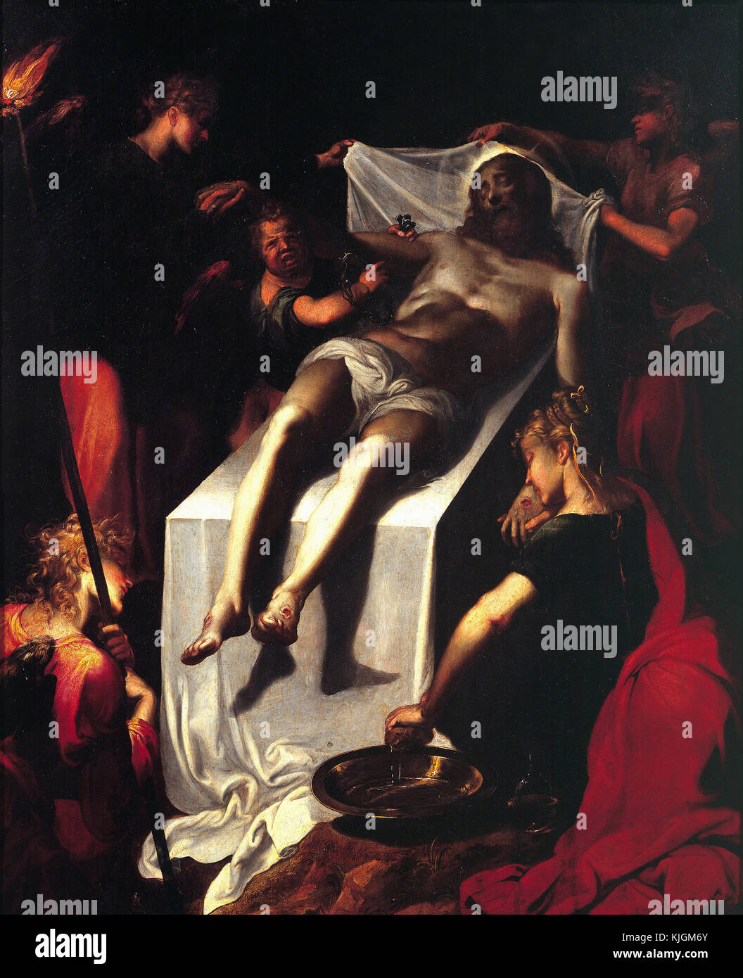 Quentin Varin - la sepoltura di Cristo del XVII secolo Foto Stock