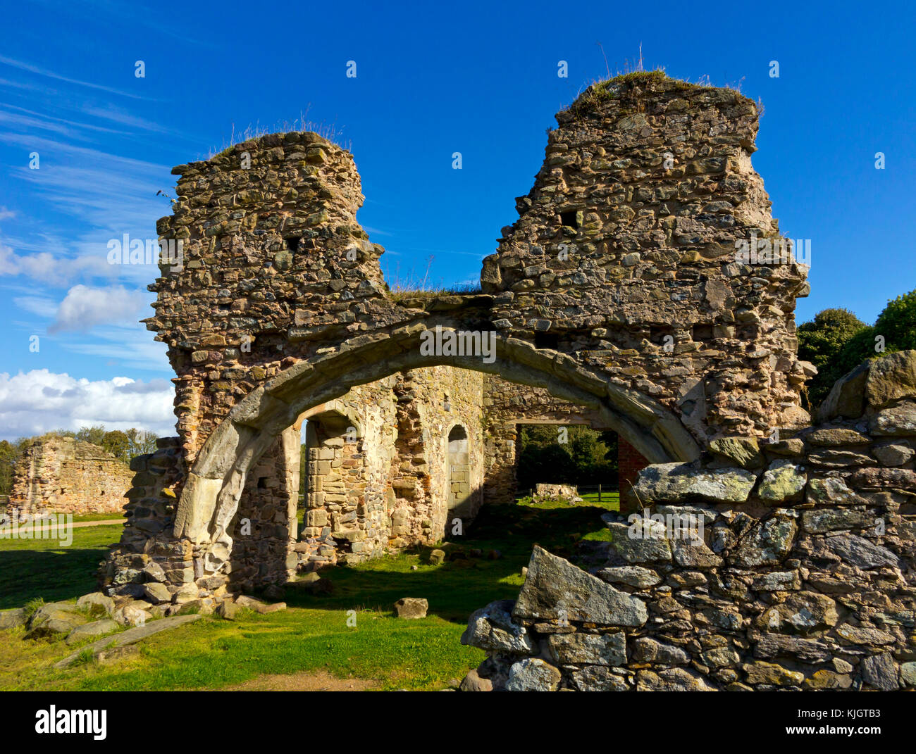 Le rovine di grazia Dieu Priory un convento agostiniano vicino Thringstone nel Leicestershire fondato nel 1239 e sciolto nel 1538. Foto Stock