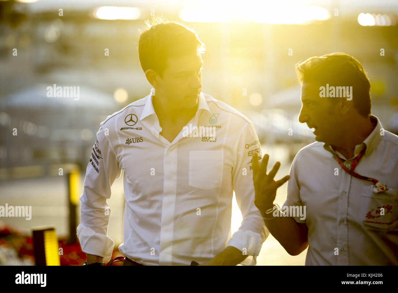 Abu Dhabi, Emirati Arabi Uniti. 23 novembre 2017. Motorsports: FIA Formula One World Championship 2017, Grand Prix di Abu Dhabi, Toto Wolff (AUT, Mercedes AMG Petronas Formula One Team), Credit: dpa picture Alliance/Alamy Live News Foto Stock