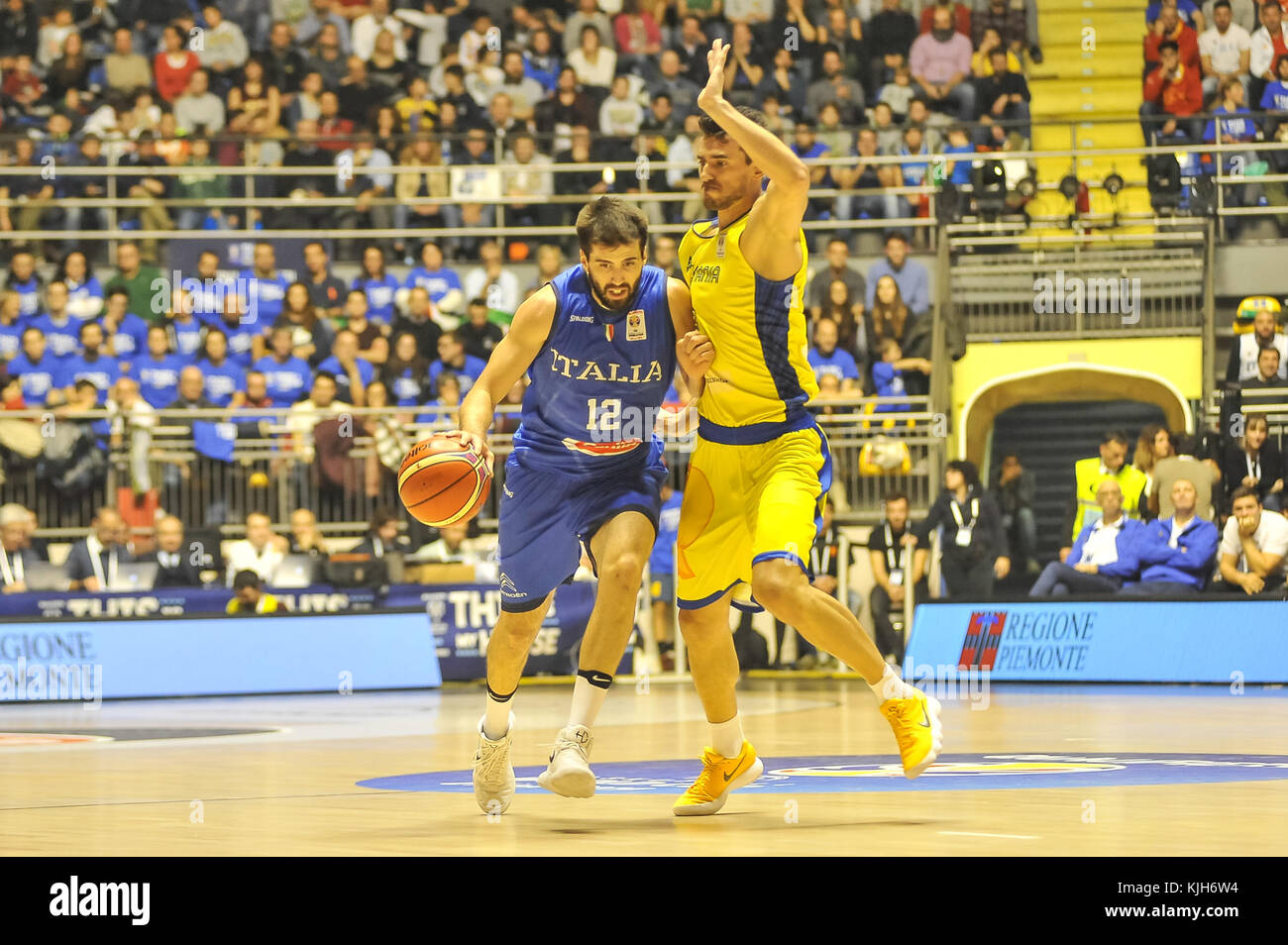 Ariel filloy (Italia) durante la fiba word cup qualificazioni, Cina. , . In torino, Italia. Credito: Fabio petrosino/alamy live news Foto Stock