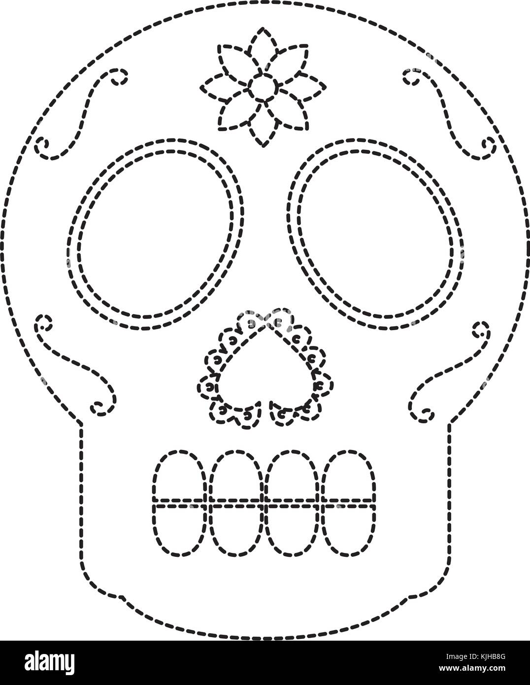 Cranio di zucchero messico cultura immagine dell'icona Illustrazione Vettoriale