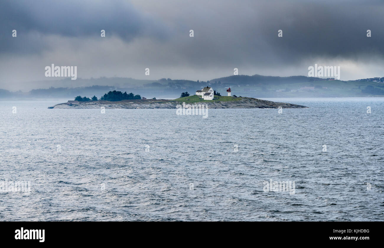 Feistein Lighthouse vicino a Stavanger in Norvegia Foto Stock