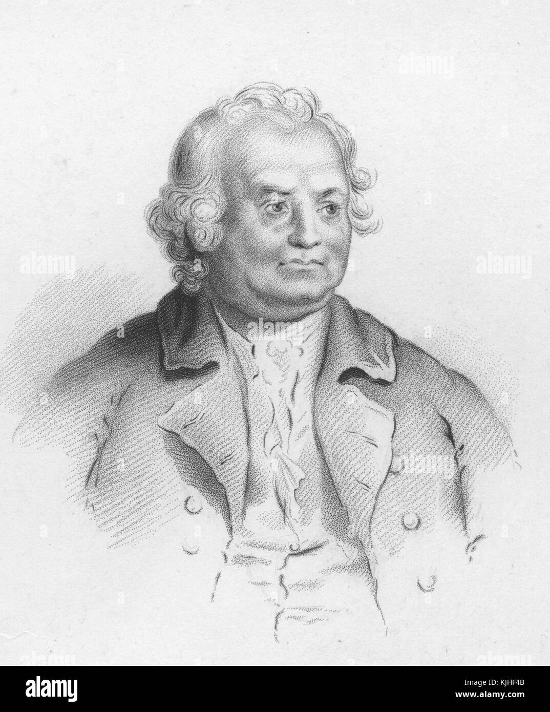 Un'incisione di un dipinto di Israel Putnam, era un ufficiale militare americano che prestò servizio durante la guerra franco-indiana e la guerra di indipendenza americana, fu uno dei fondatori del capitolo dei figli della libertà del Connecticut, è noto soprattutto per i suoi contributi alla battaglia di Bunker Hill, è anche uno degli ufficiali a cui viene attribuito il detto "non sparare finché non vedi i bianchi dei loro occhi", Israele, 1830. Dalla New York Public Library. Foto Stock