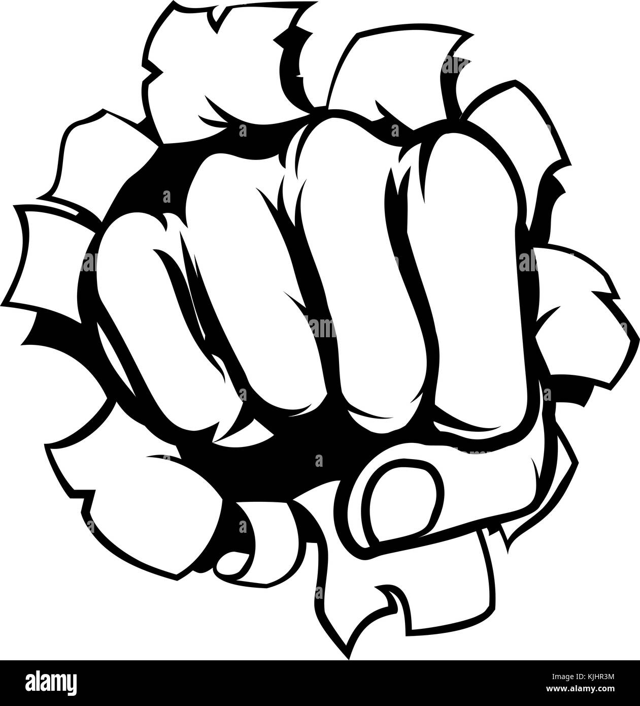 Pugno attraverso lo sfondo Illustrazione Vettoriale