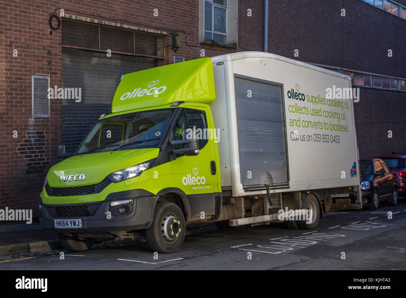 Furgone commerciale Iveco a Hanley, Stoke on Trent, Regno Unito. Olleco fornisce olio da cucina, raccoglie oli usati e si converte in biodiesel. Foto Stock