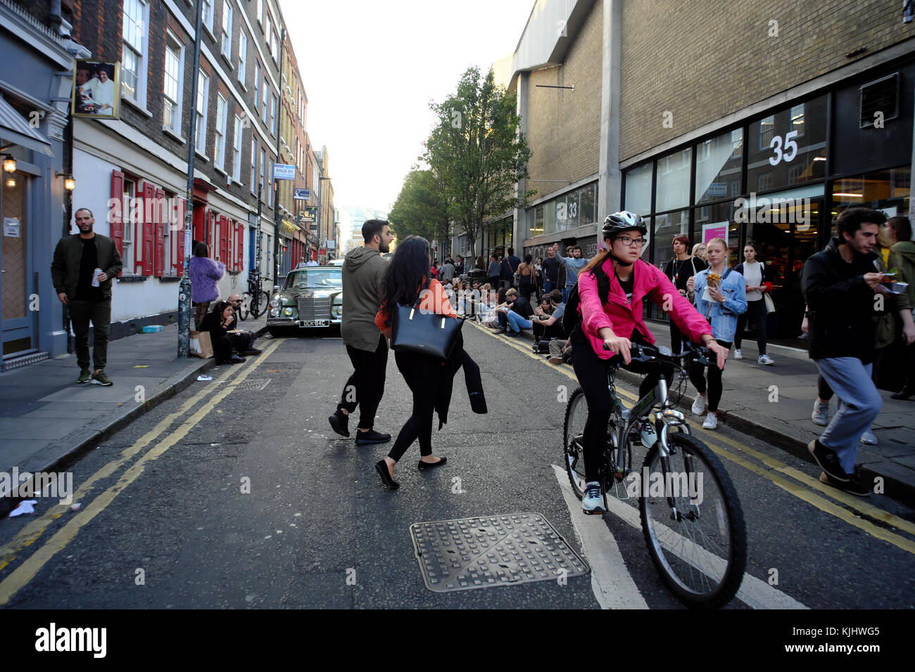 Escursioni in bicicletta in Shoreditch, Londra, Inghilterra Foto Stock