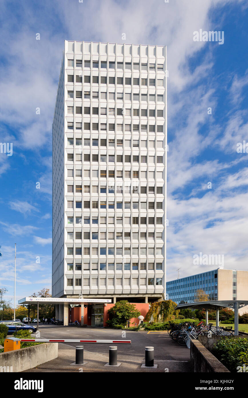 Ginevra, Svizzera - 30 Ottobre 2017 : Costruzione di ITU, l'agenzia specializzata delle Nazioni Unite per le tecnologie dell informazione e della comunicazione Foto Stock