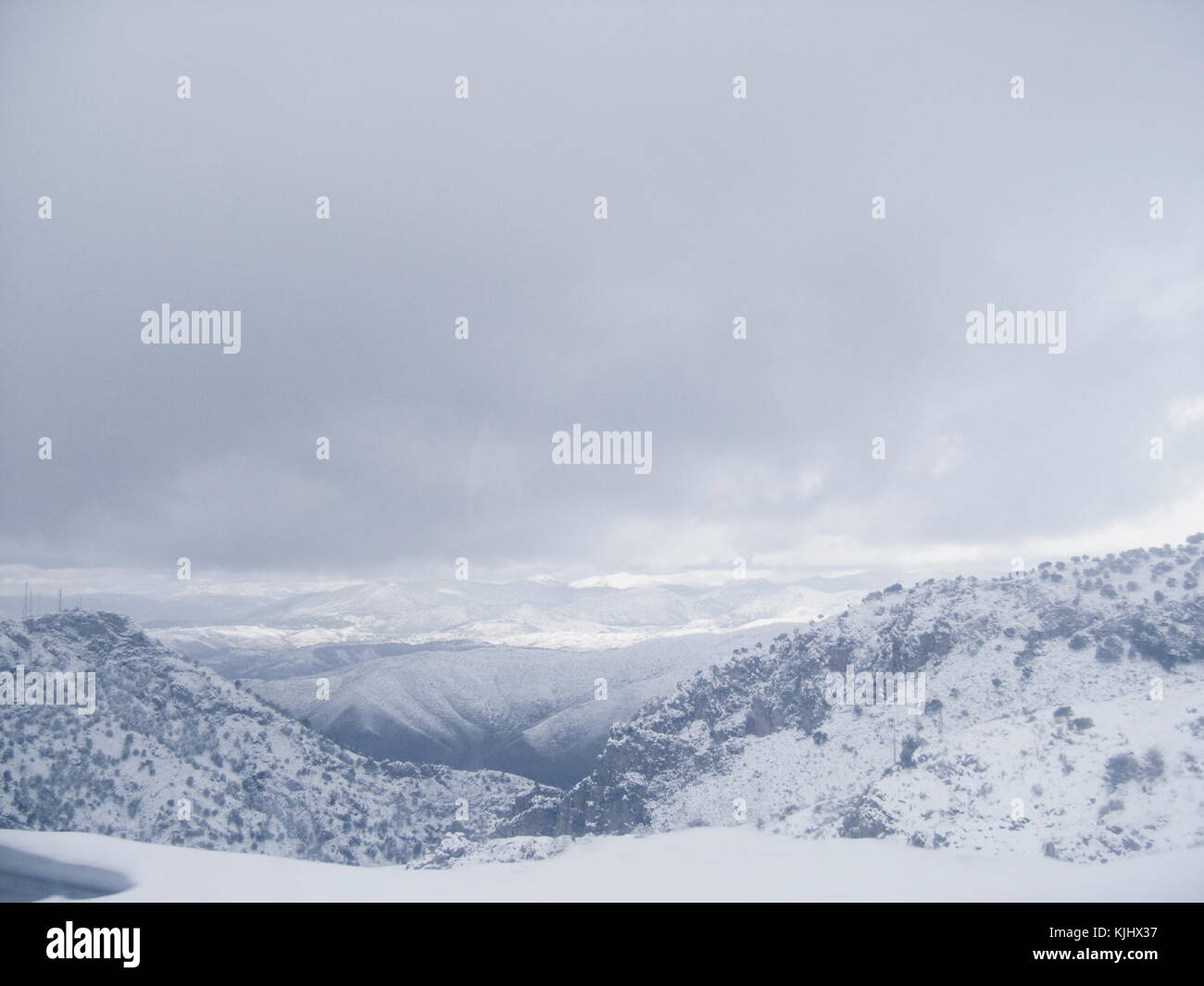 Paesaggio di montagna in inverno, Sierra Nevada, Granada, Andalusia Foto Stock