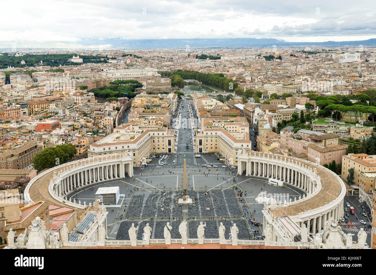 Vista aerea di Piazza San Pietro e Città del Vaticano Foto Stock