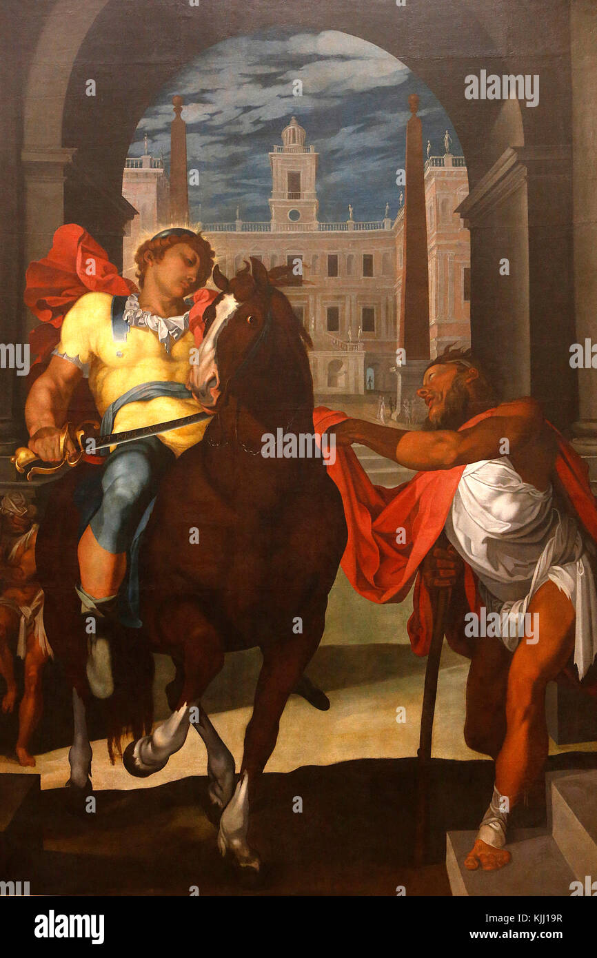 Il museo del Louvre. San Martino che dona il suo cappotto. Martin Freminet, c. 1610-1619. La Francia. Foto Stock