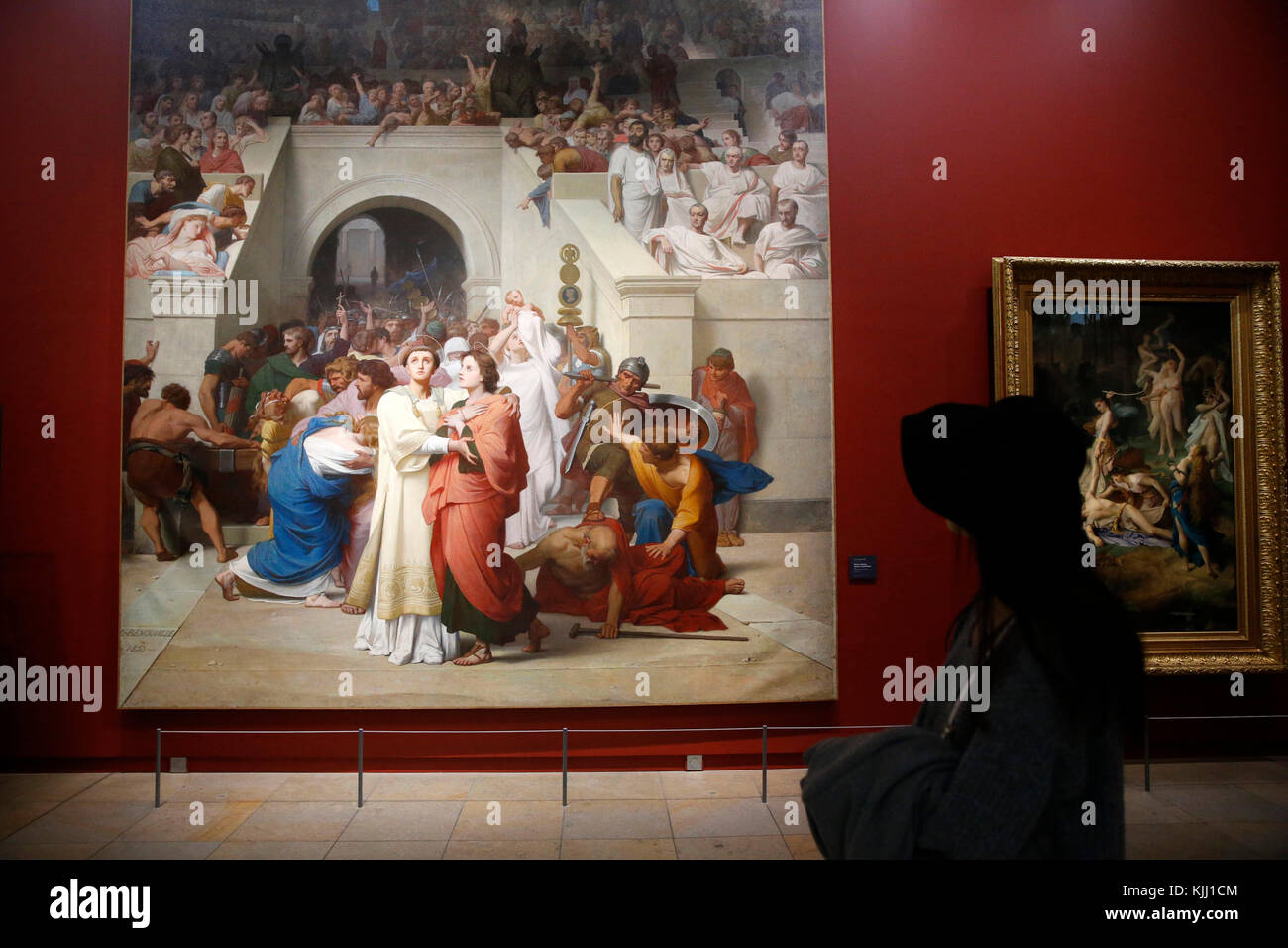 Il Museo d' Orsay. Leon Benouville. Martiri cristiani di entrare l'anfiteatro. Olio su tela. 1855. La Francia. Foto Stock