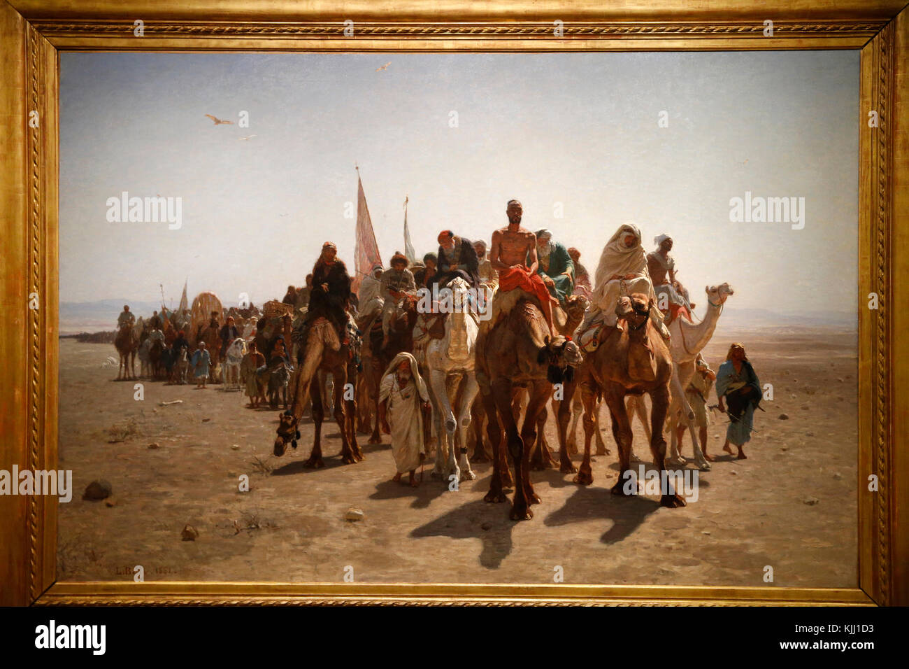 Museo Orsay Parigi. Leon pancia. I pellegrini che si recano alla Mecca. Olio su tela. 1861. La Francia. Foto Stock