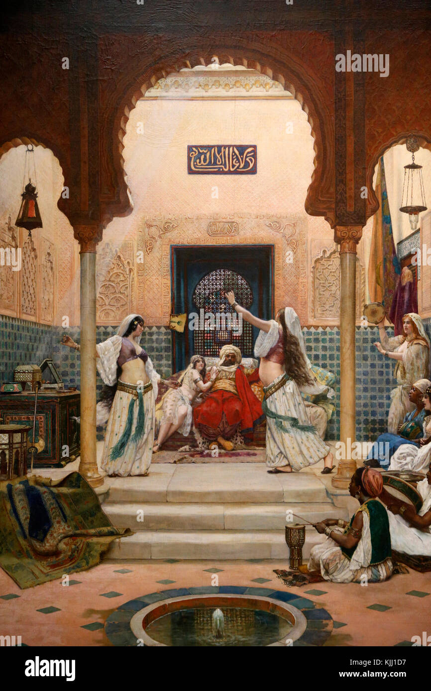 Il museo d' Orsay. Paolo Bouchard. 'Les Almees', harem scena. Olio su tela, c. 1893. La Francia. Foto Stock