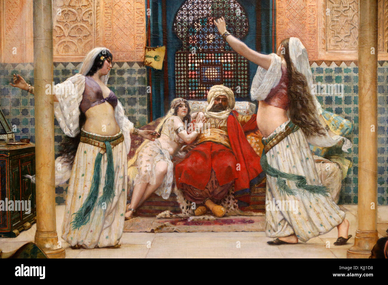 Il museo d' Orsay. Paolo Bouchard. 'Les Almees', harem scena. Olio su tela, c. 1893. Dettaglio. La Francia. Foto Stock