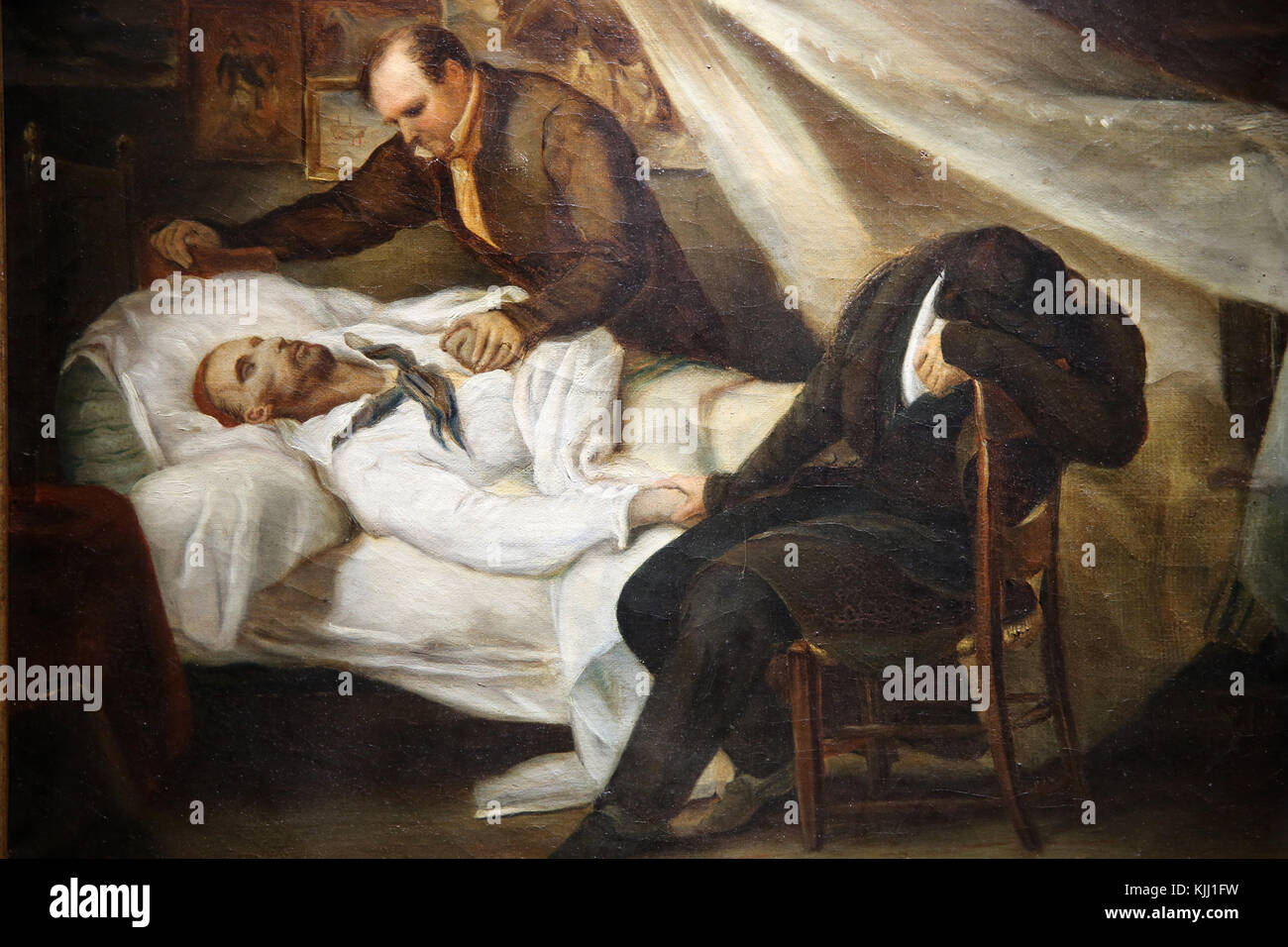 MusŽe de la Vie Romantique, Parigi. Ary Scheffer, La Mort de ThŽodore GŽricault, 1824, huile sur toile. La Francia. Foto Stock