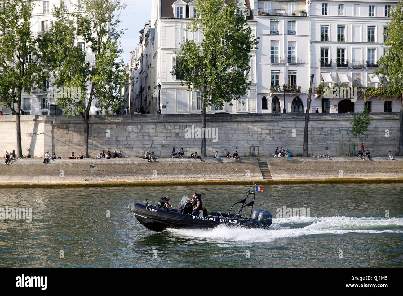 Senna la polizia di Parigi. La Francia. Foto Stock