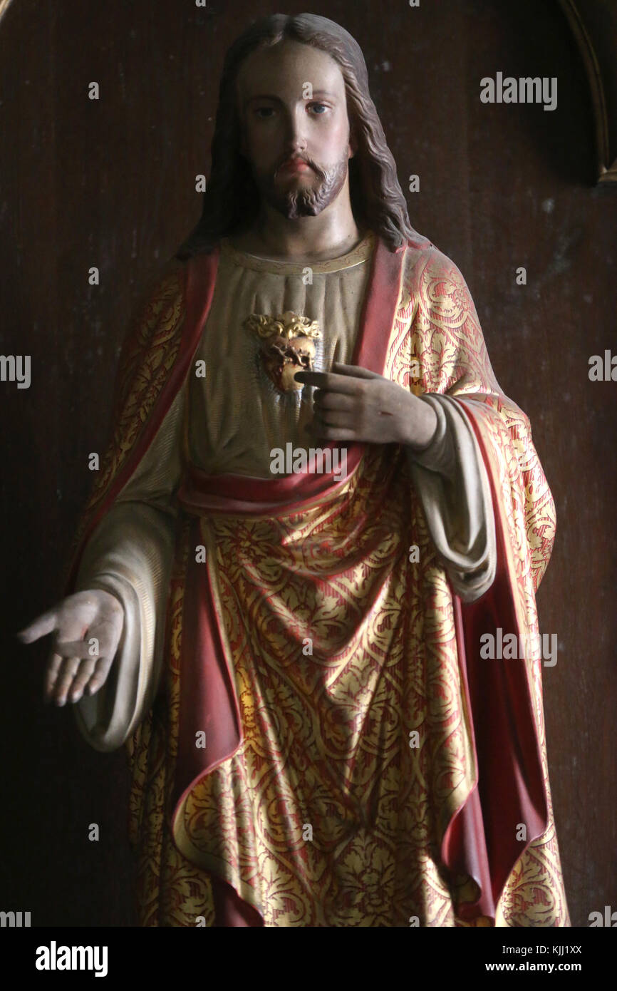 Notre Dame Saint-Lazare collegiata. Il Sacro Cuore di Gesù. Avallon. La Francia. Foto Stock