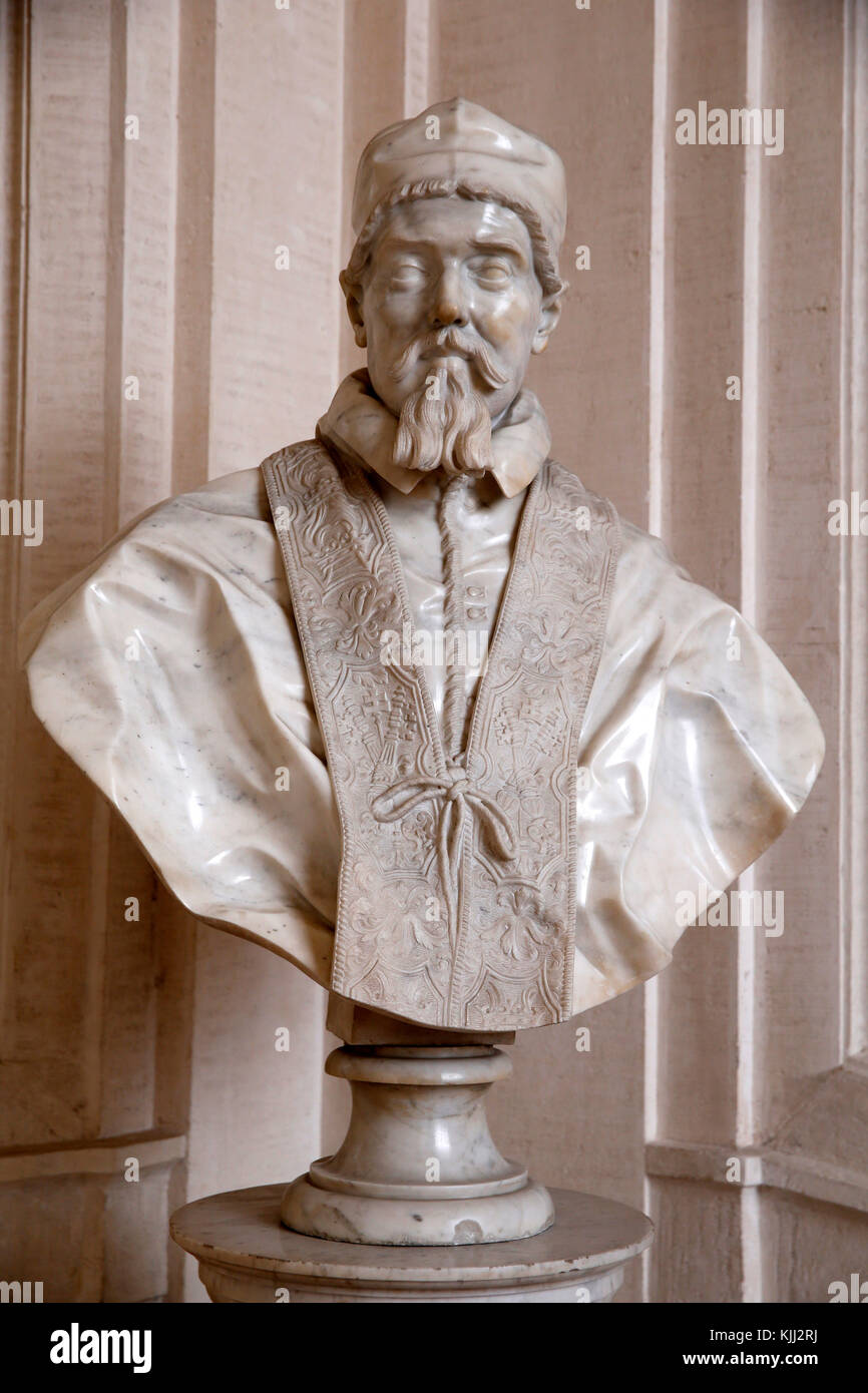 Galleria Barberini di Roma. Busto in marmo di Urbano VIII L'Italia. Foto Stock