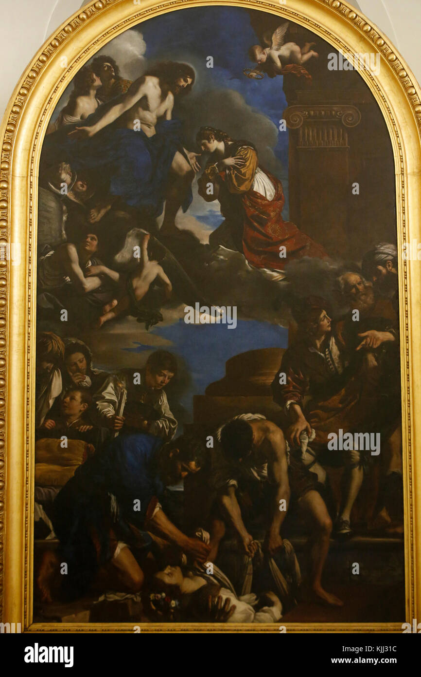Museo Capitolino, Roma. Seppellimento di Santa Petronilla, Pala dipinta da Giovanni Francesco Barbieri (il Guercino) intorno al 1623. L'Italia. Foto Stock