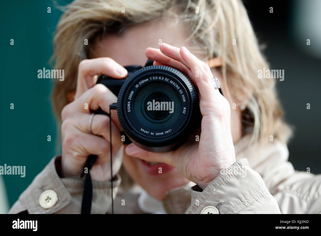 Foto di Safari. Wildlife Photographer. Masai Mara Game Reserve. Kenya. Foto Stock