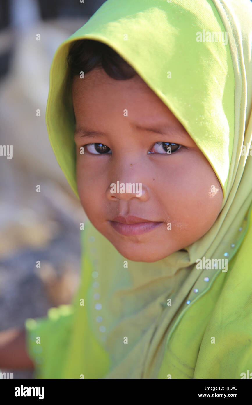 Cambogiano ragazza musulmana. Battambang. Cambogia. Foto Stock