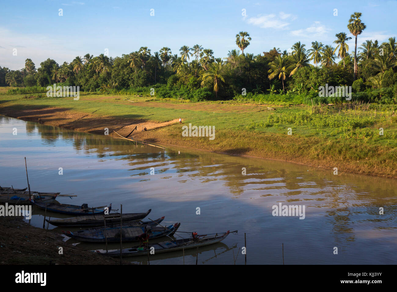 Fiume Sangke, Battambang. Cambogia. Foto Stock