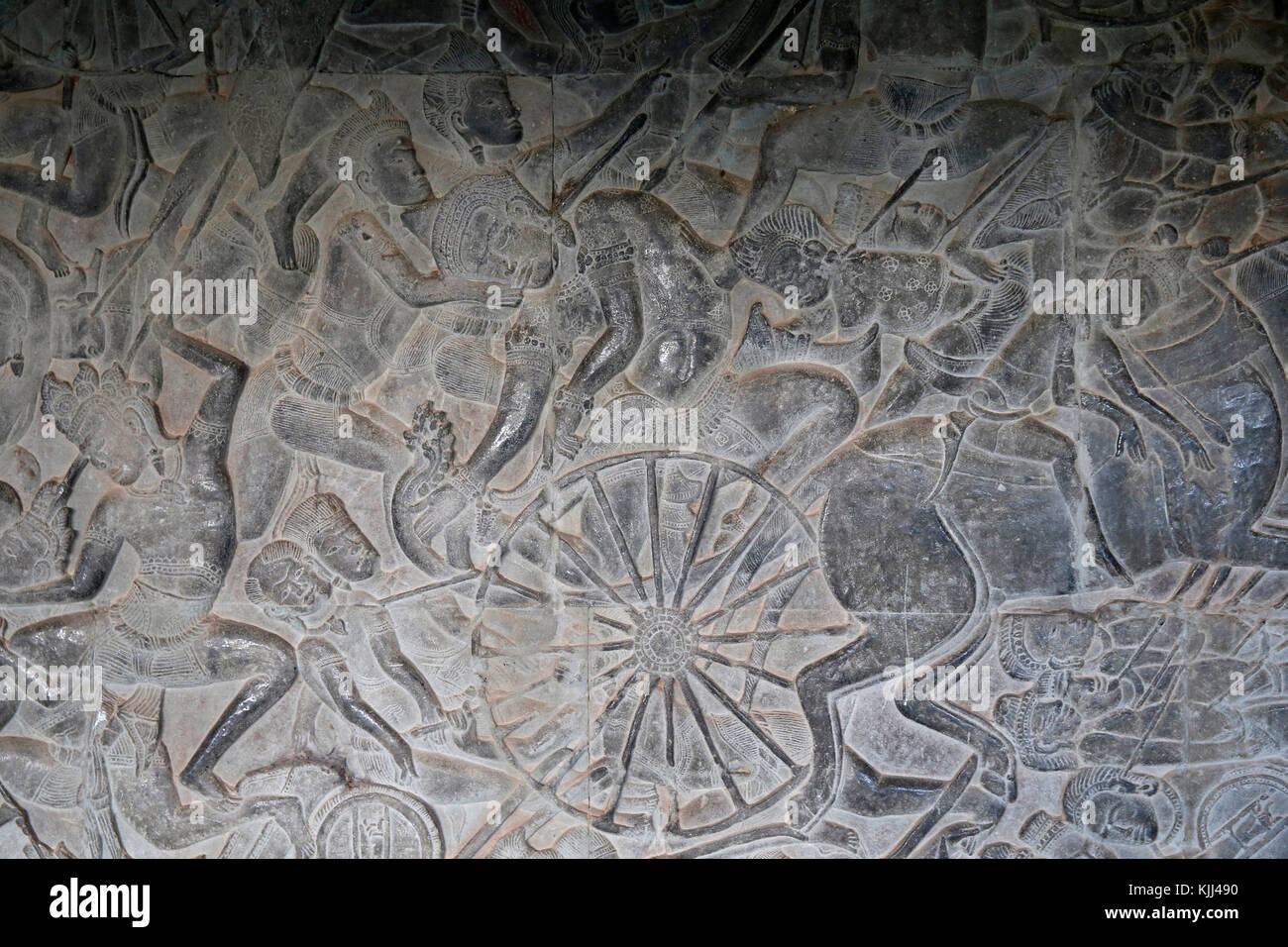 Sollievo in Angkor Wat. Cambogia. Foto Stock