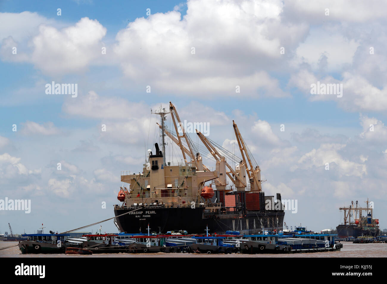 Nave sul fiume Saigon. Il Vietnam. Foto Stock