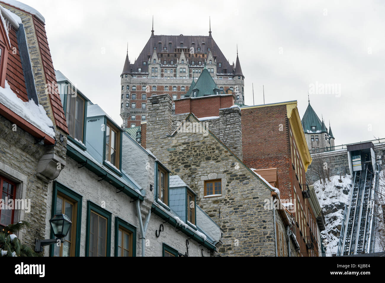 Gli edifici di vecchia costruzione nel parco secolare della città di Québec, Canada. come la capitale della provincia canadese del Québec, è una delle città più antiche in nord ameri Foto Stock