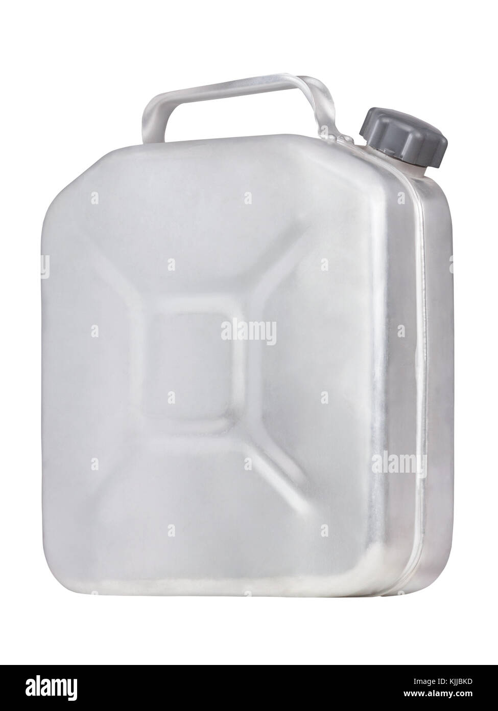Canister benzina isolati su sfondo bianco Foto Stock