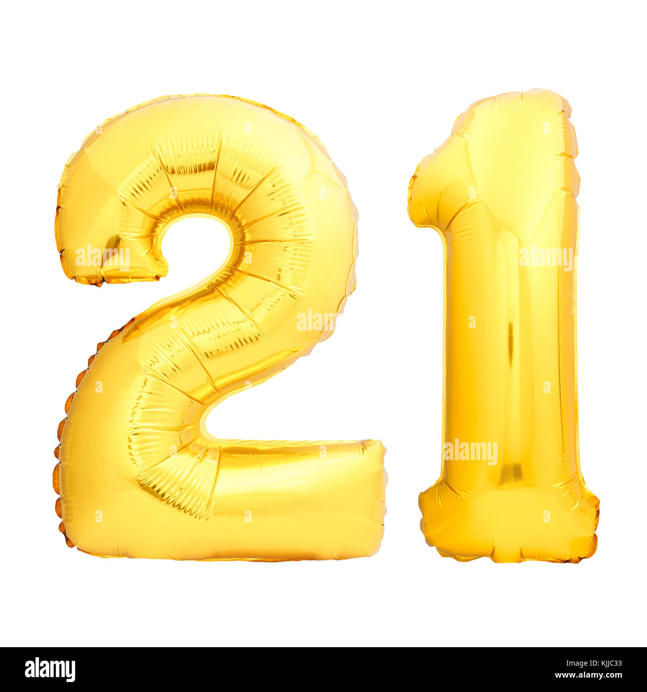 Numero aureo 21 venti quella fatta di palloncino gonfiabile Foto Stock