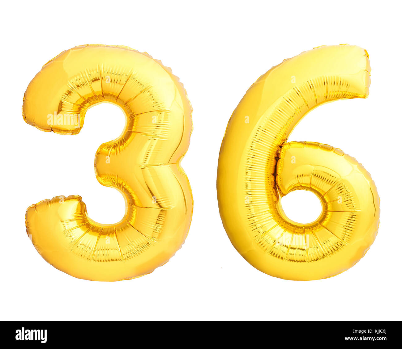 Numero aureo 36 trenta sei fatta di palloncino gonfiabile Foto Stock