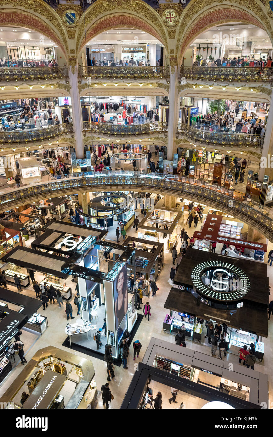 Galeries Lafayette di Parigi Foto Stock