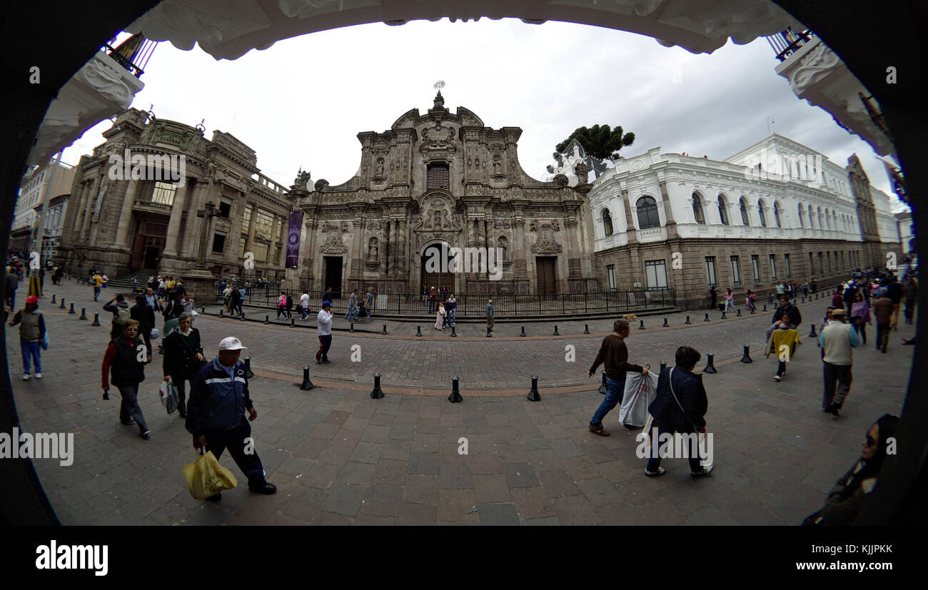 Quito, Ecuador - 2017: Chiesa della società di gesù (iglesia de la compañía de jesús) Foto Stock