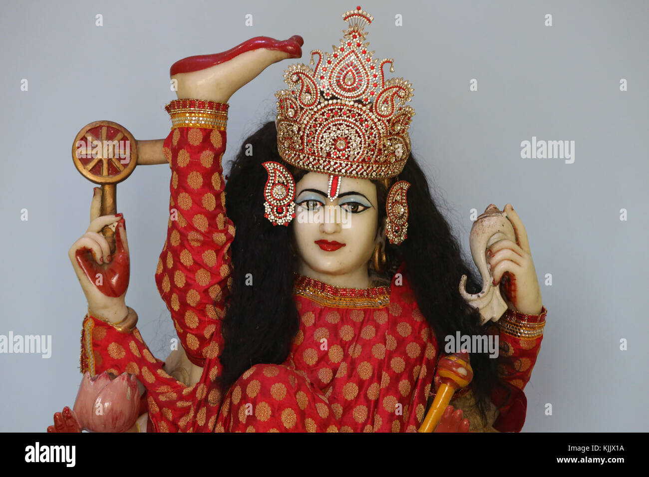Krishna murthi (statua) in un tempio Vrindavan. Foto Stock