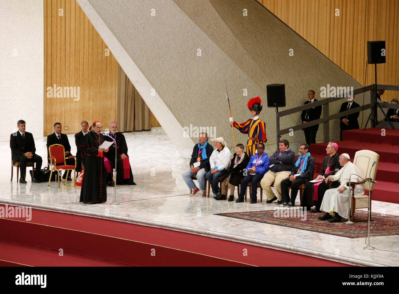 FRATELLO pellegrinaggio a Roma. Il Cardinale Philippe Barbarin dando un discorso. L'Italia. Foto Stock