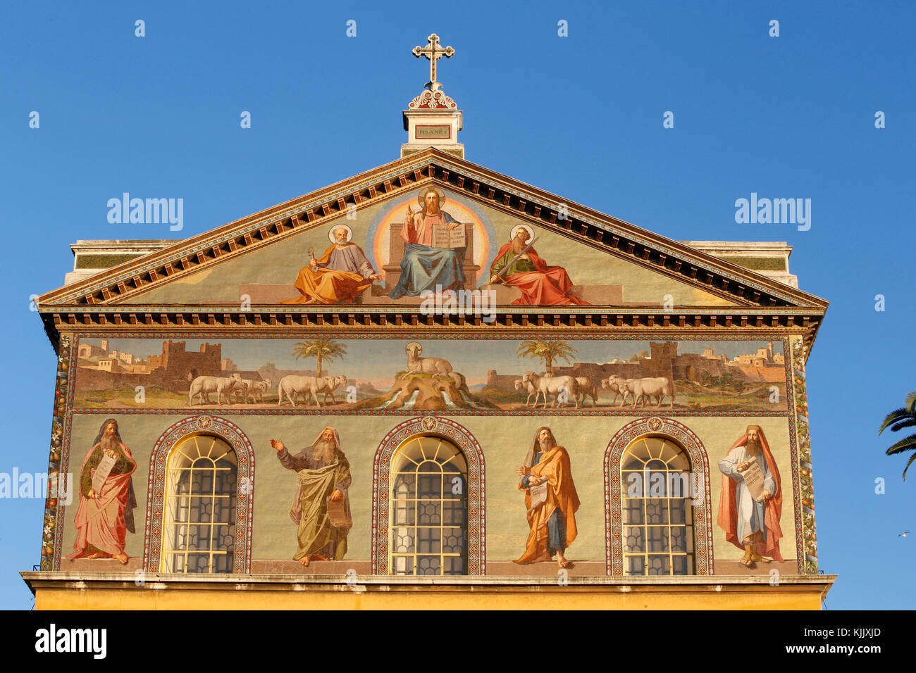 Basilica di San Paolo fuori le mura la chiesa di Roma. L'Italia. Foto Stock