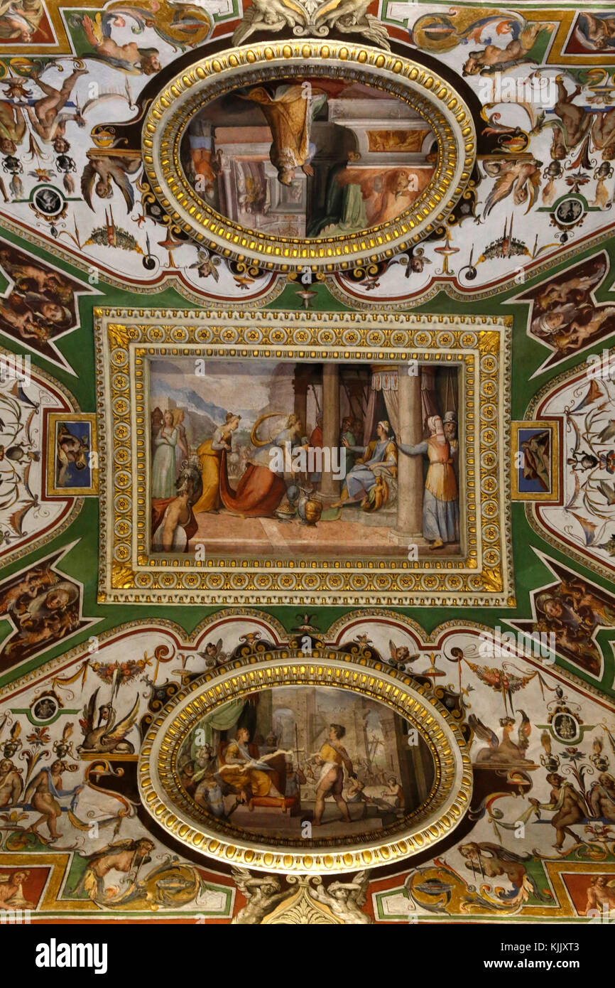 Galleria Corsini, Roma. Soffitto dipinto. L'Italia. Foto Stock