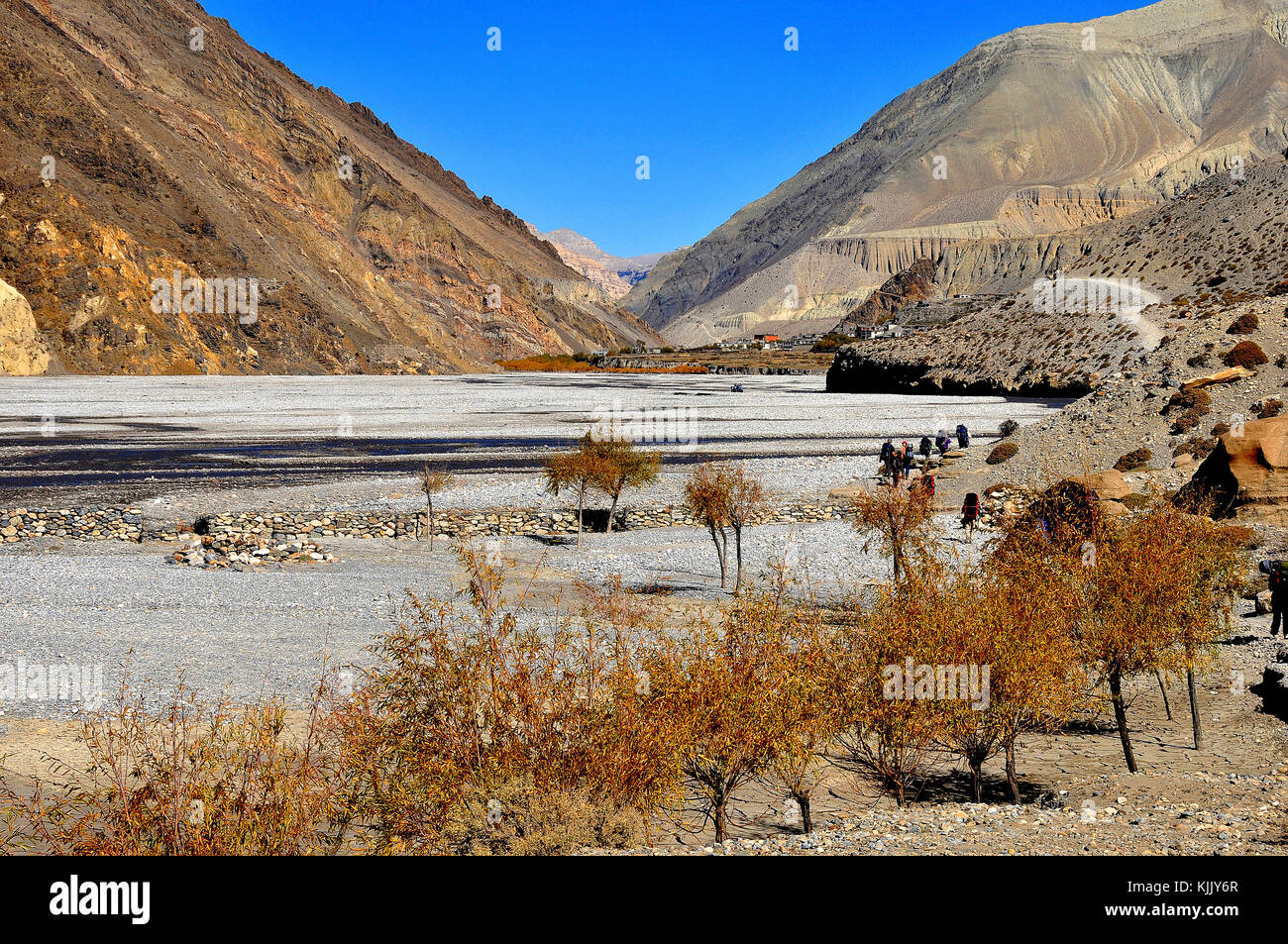 La Kali Gandaki River Valley, Mustang. Il Nepal. Foto Stock