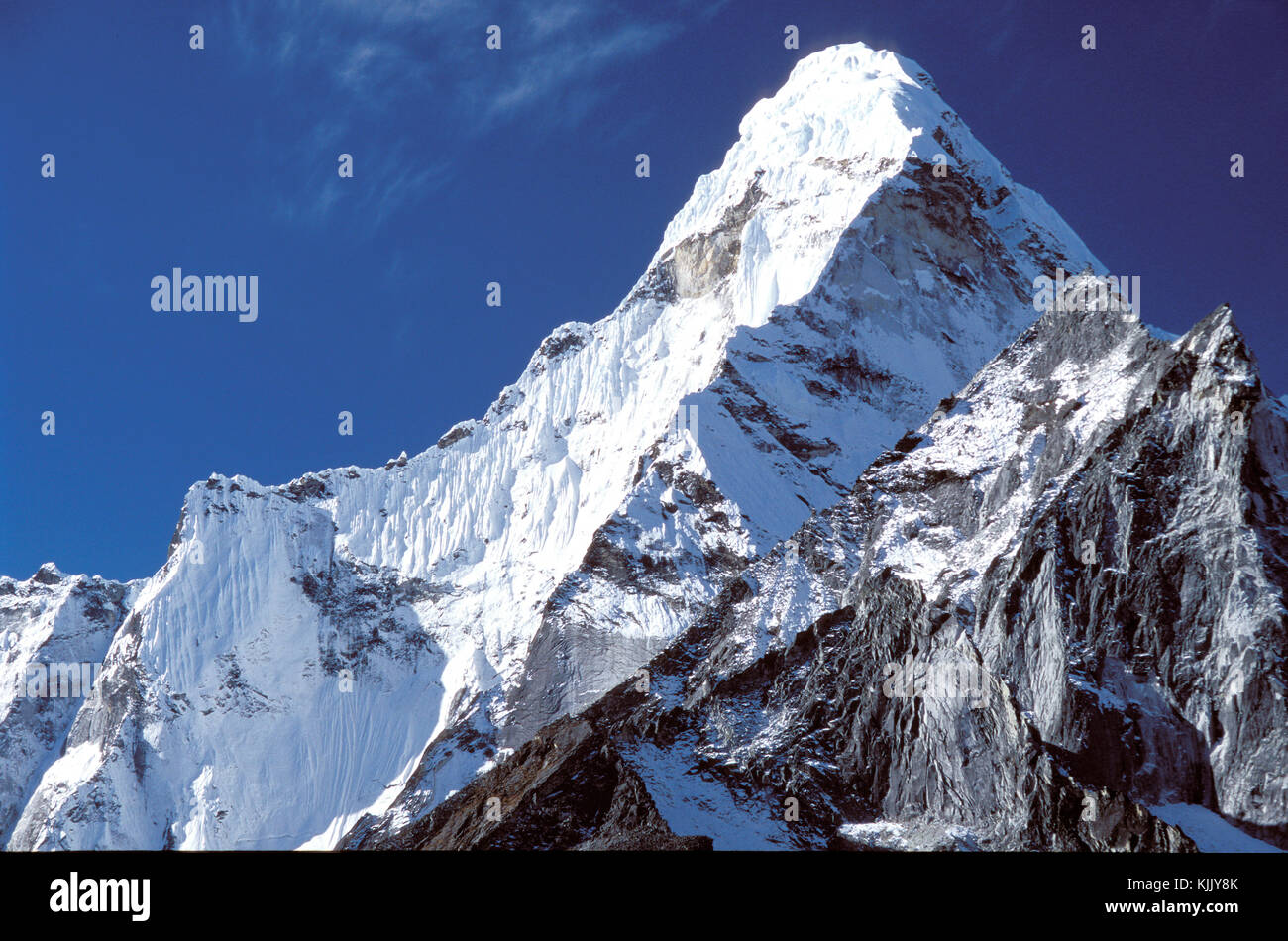 Ama Dablam vertice in solu Khumbu area. Il Nepal. Foto Stock