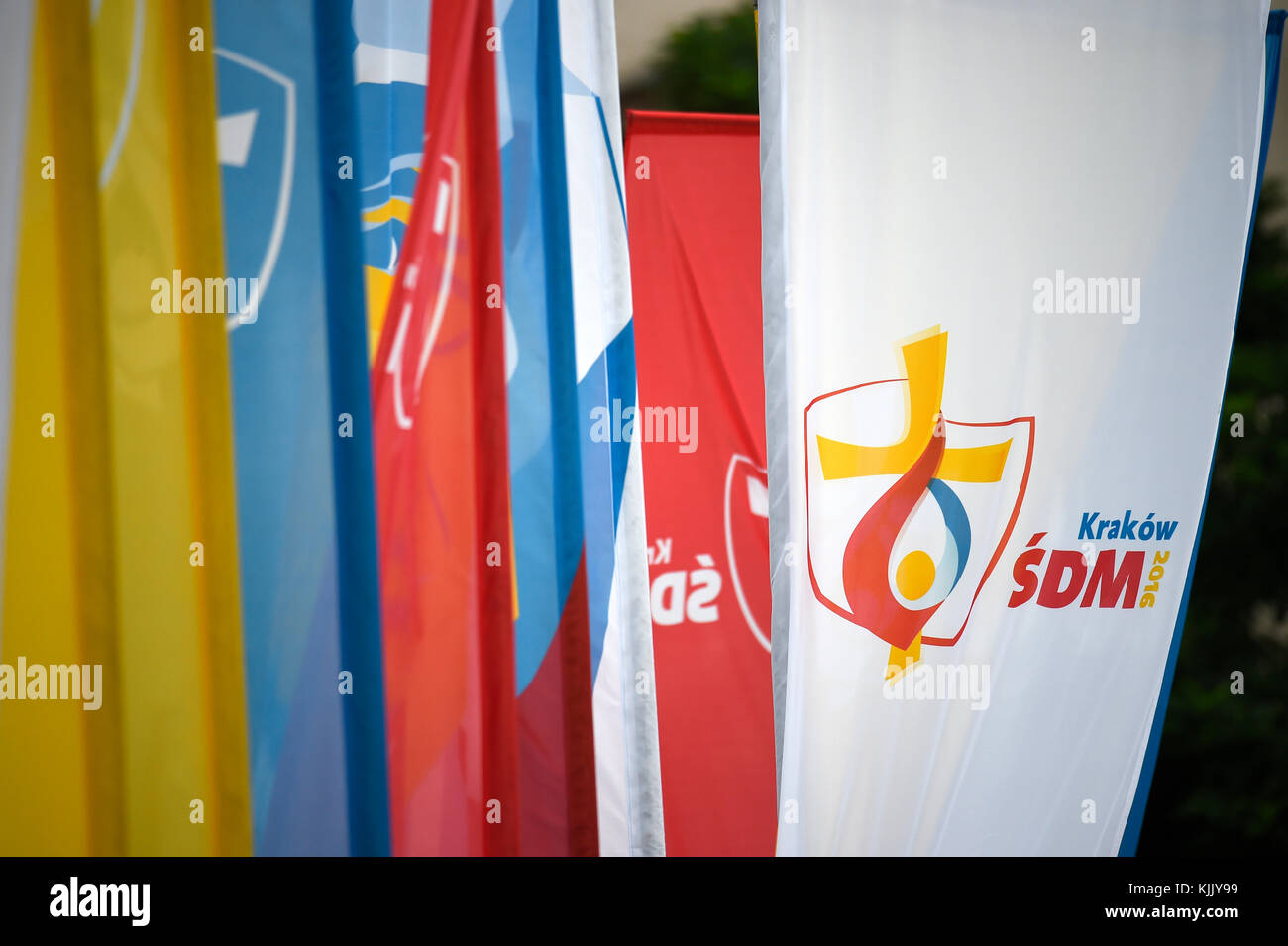 La Giornata Mondiale della Gioventù. Cracovia. 2016. Banner. La Polonia. Foto Stock