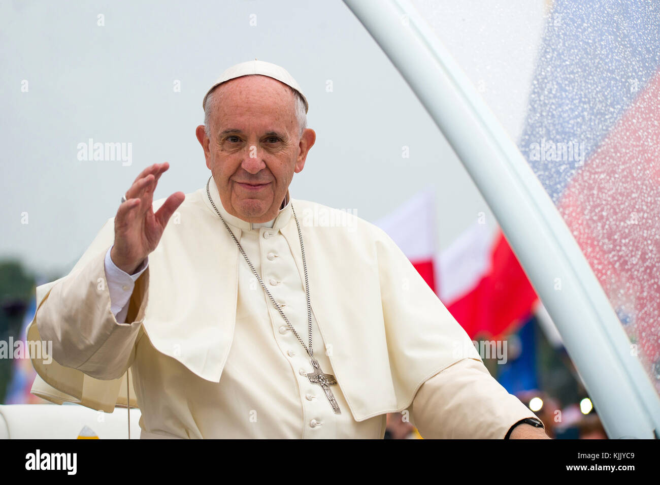 La Giornata Mondiale della Gioventù. Cracovia. 2016. Papa Francesco I. La Polonia. Foto Stock